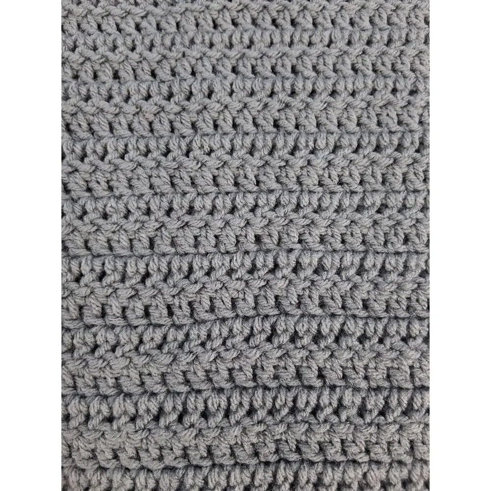 Handmade Crocheted Grinch Blanket 48 × 28 Green Grey Christmas Playful Winter